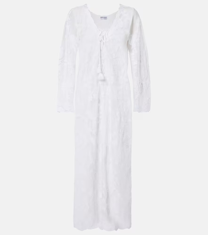 Juliet Dunn Embroidered sheer cotton kaftan | Mytheresa (US/CA)