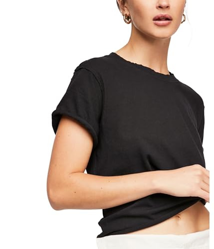 Free People Women's The Perfect Tee, Black, XL | Amazon (US)