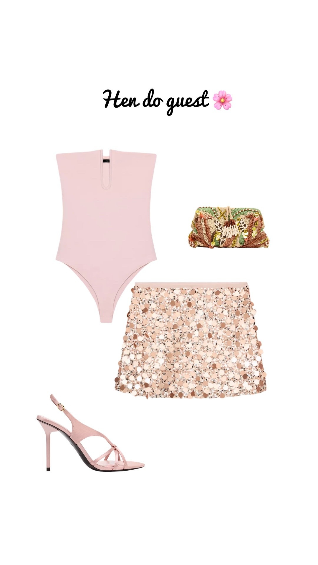Hen do guest/holiday outfit inspo 🌸

Hen do outfit, holiday outfit, sequin skirt 