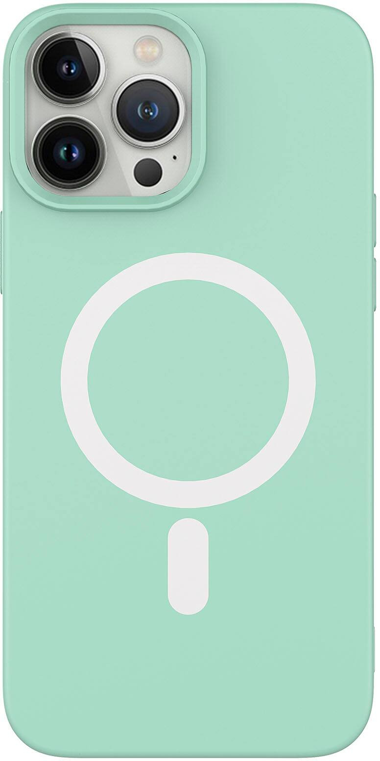 AMPD - Real Feel Soft Case with MagSafe for Apple iPhone 13 Pro - Pastel Green | Best Buy U.S.