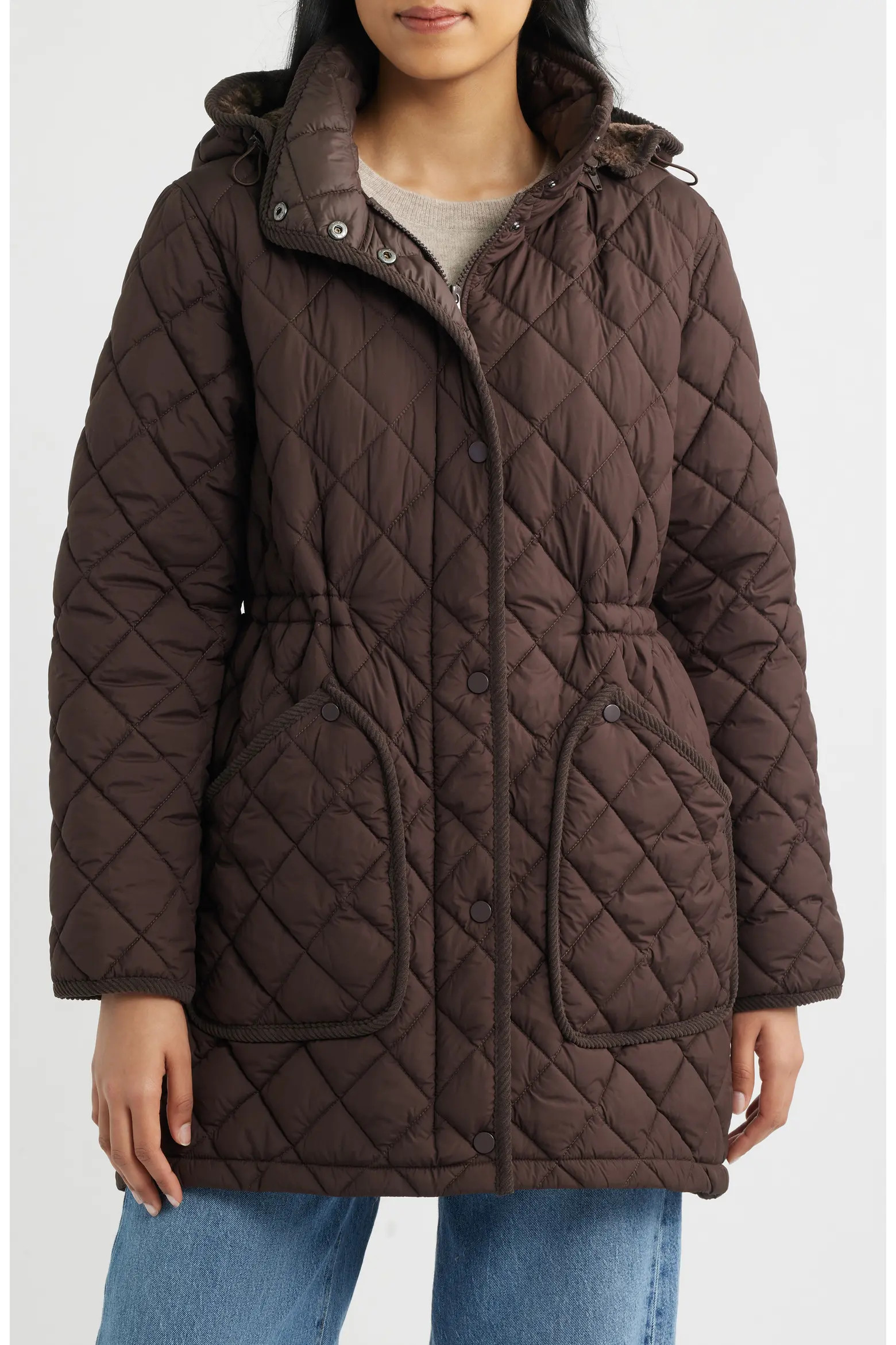 Diamond Quilted Hooded Puffer Coat (Women) | Nordstrom | Nordstrom