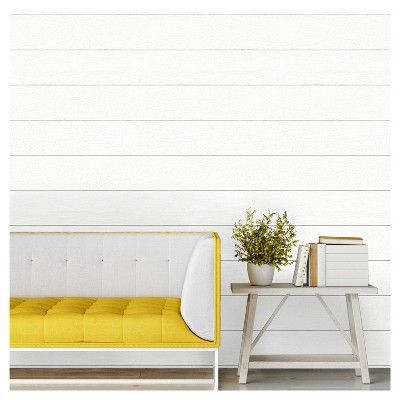 Devine Color Textured Shiplap Peel & Stick Wallpaper White | Target