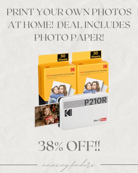 KODAK Mini 2 Retro 4PASS Portable Photo Printer (2.1x3.4 inches) + 68 Sheets Bundle, White

#LTKsalealert #LTKfindsunder100 #LTKtravel