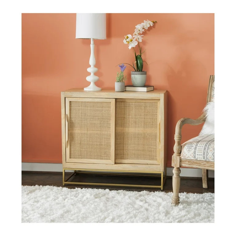 Powell Janie Rattan 2-Sliding Door Cabinet - Walmart.com | Walmart (US)