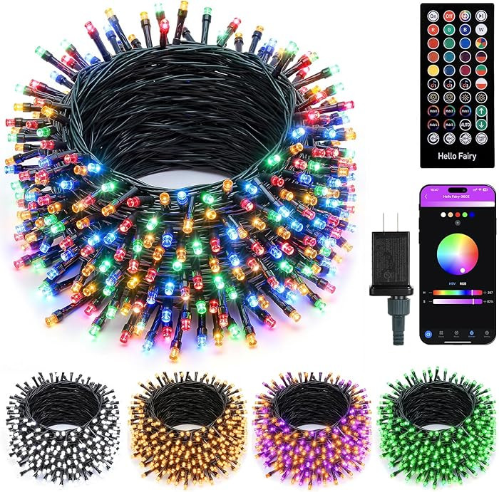 Minetom 82ft 250LED Color Changing Christmas Halloween Tree Lights, LED RGB String Twinkle Lights... | Amazon (US)