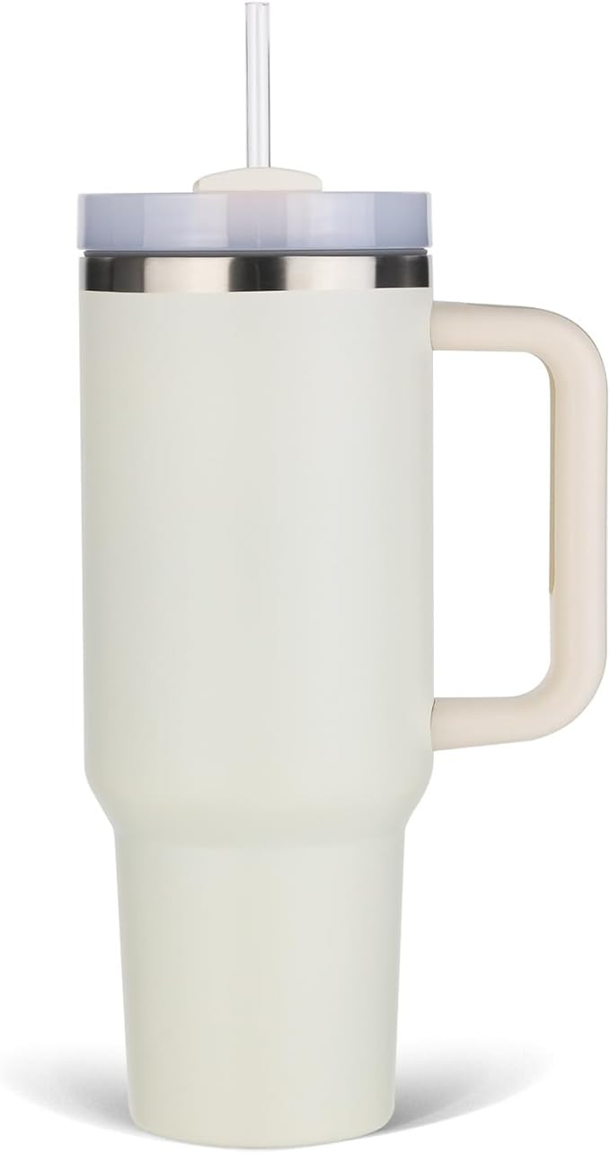 40 oz Tumbler with Handle, Insulated Tumbler with Lid and Straw, Stainless Steel Vacuum Insulated... | Amazon (UK)