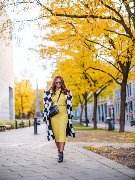 Yellow knit dress + a black and white teddy coat // dinner date outfit ideas 

#LTKSeasonal #LTKFind #LTKstyletip