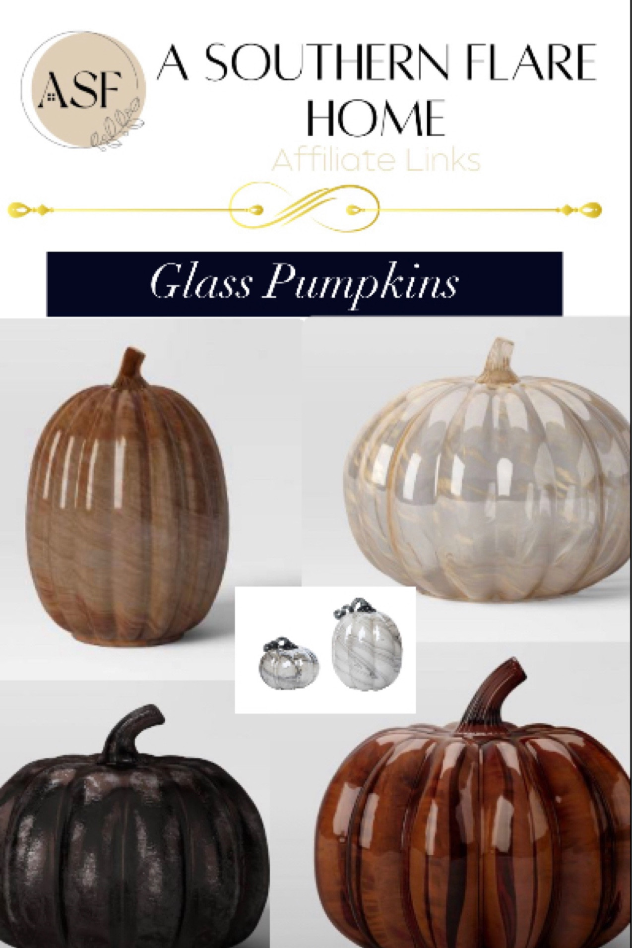Pumpkins, glass, home Decor, fall autumn 

#LTKSeasonal #LTKhome #LTKHoliday