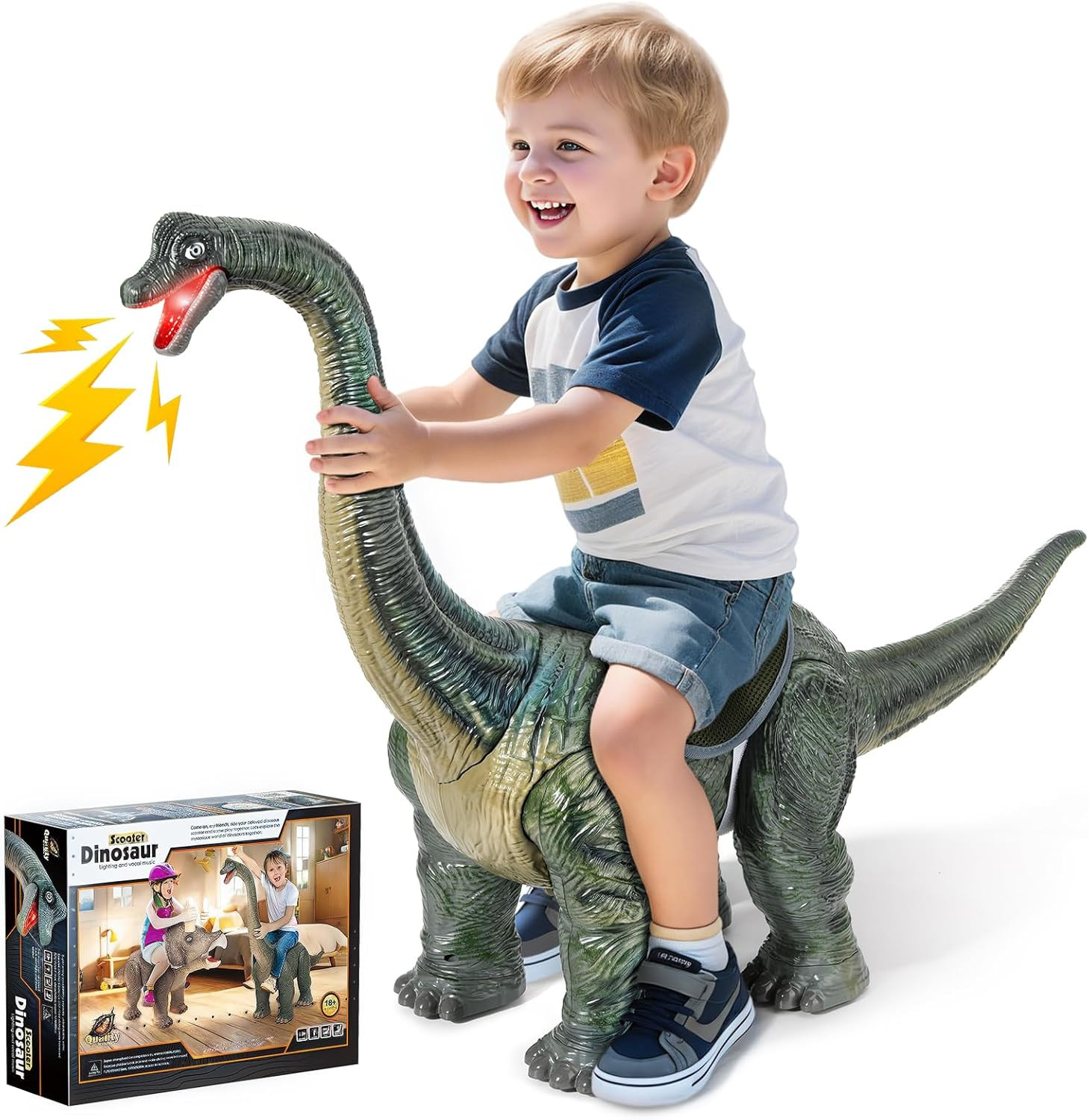Dinosaur Ride On Toy Cars for Kids,Twinkoo Realistic Brachiosaurus Push Car with Three Sound Effe... | Amazon (US)