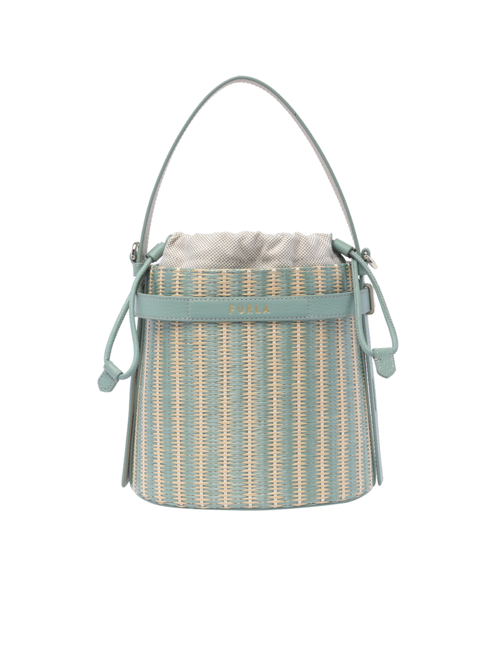 Furla Giove Logo Printed Mini Bucket Bag | Senser US