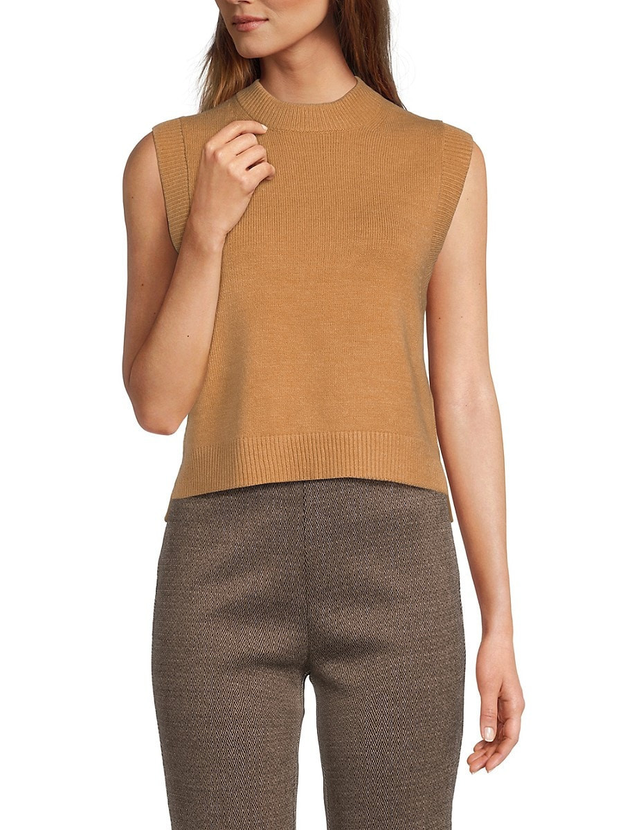 French Connection Women's Mockneck Sweater Vest - Camel - Size XL | Saks Fifth Avenue OFF 5TH