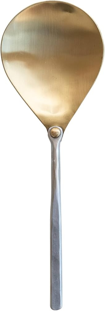 Bloomingville Brass Server with Hammered Aluminum Handle in Matte Finish, Gold | Amazon (US)