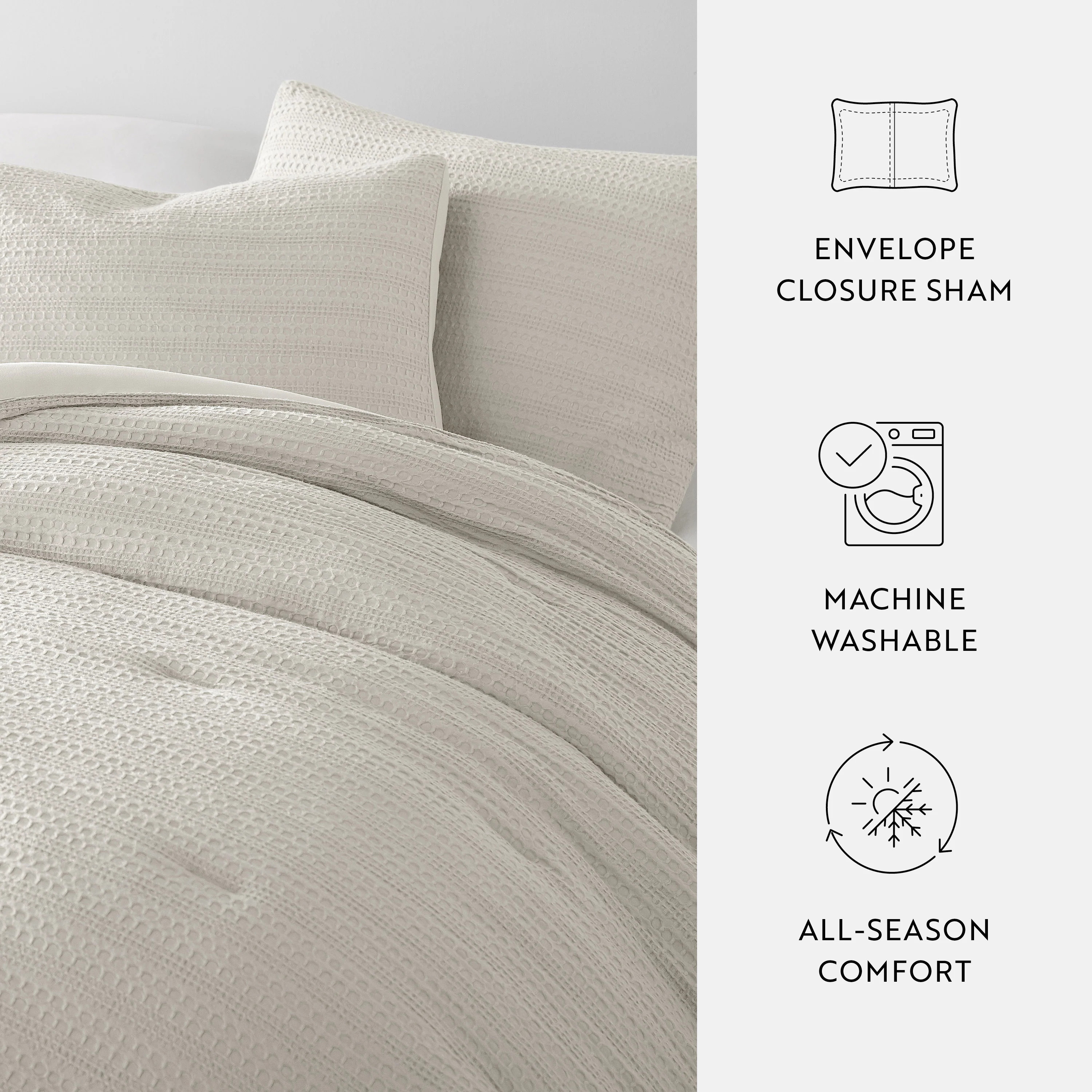 Waffle Textured Down Alternative Comforter Set | Linens & Hutch | Linens and Hutch