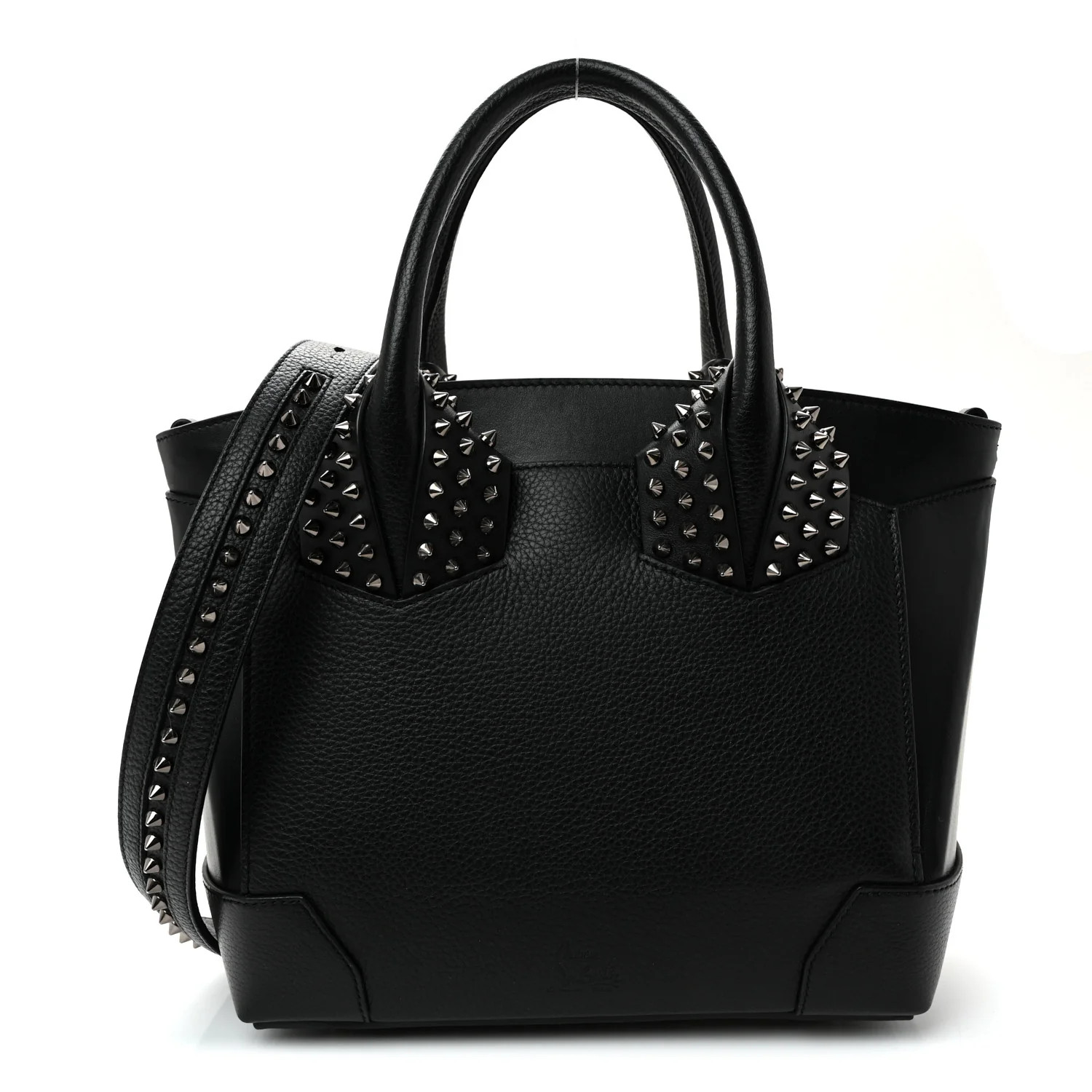 Christian Louboutin Grained Calfskin Spike Small Eloise Tote Black 1829226 | FASHIONPHILE (US)