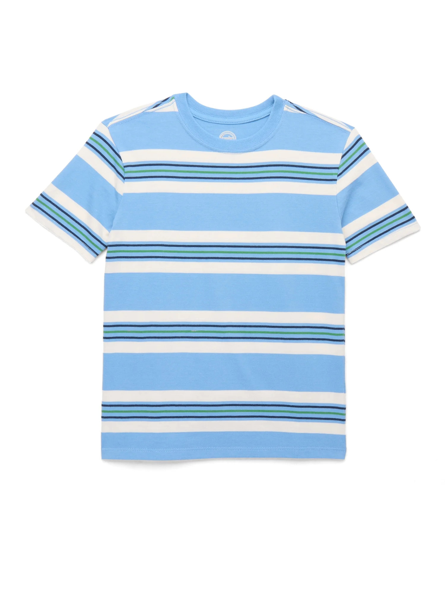Wonder Nation Boys Stripe Tee with Short Sleeves, Sizes 4-18 & Husky | Walmart (US)