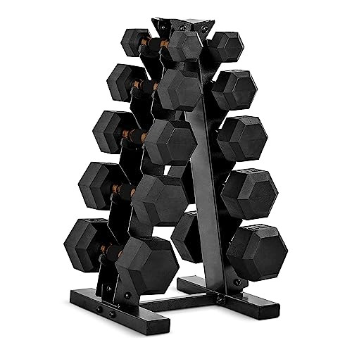 CAP Barbell 150 LB Coated Hex Dumbbell with Copper Handle Weight Set and Vertical Rack | Amazon (US)