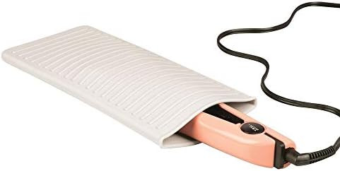 mDesign Silicone Heat-Resistant Hair Care Styling Tool Mat & Travel Pouch - Rest Curling Irons, F... | Amazon (US)