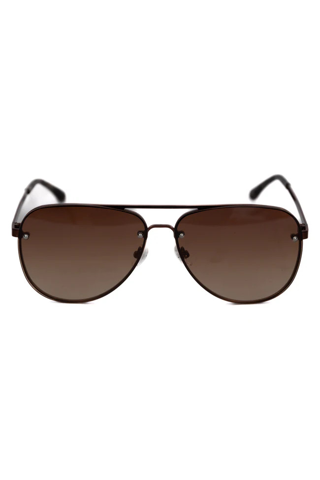 Jade Metallic Brown Sunglasses | Pink Lily