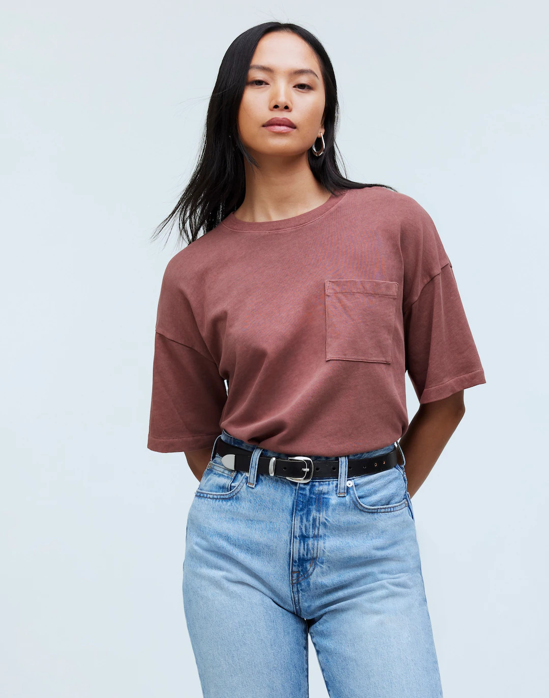 Garment-Dyed Oversized Pocket Tee | Madewell