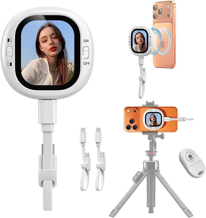 yAyusi Mini Magnetic Vlog Selfie Monitor Screen iPhone with Remote, Compact Portable Back Camera ... | Amazon (US)