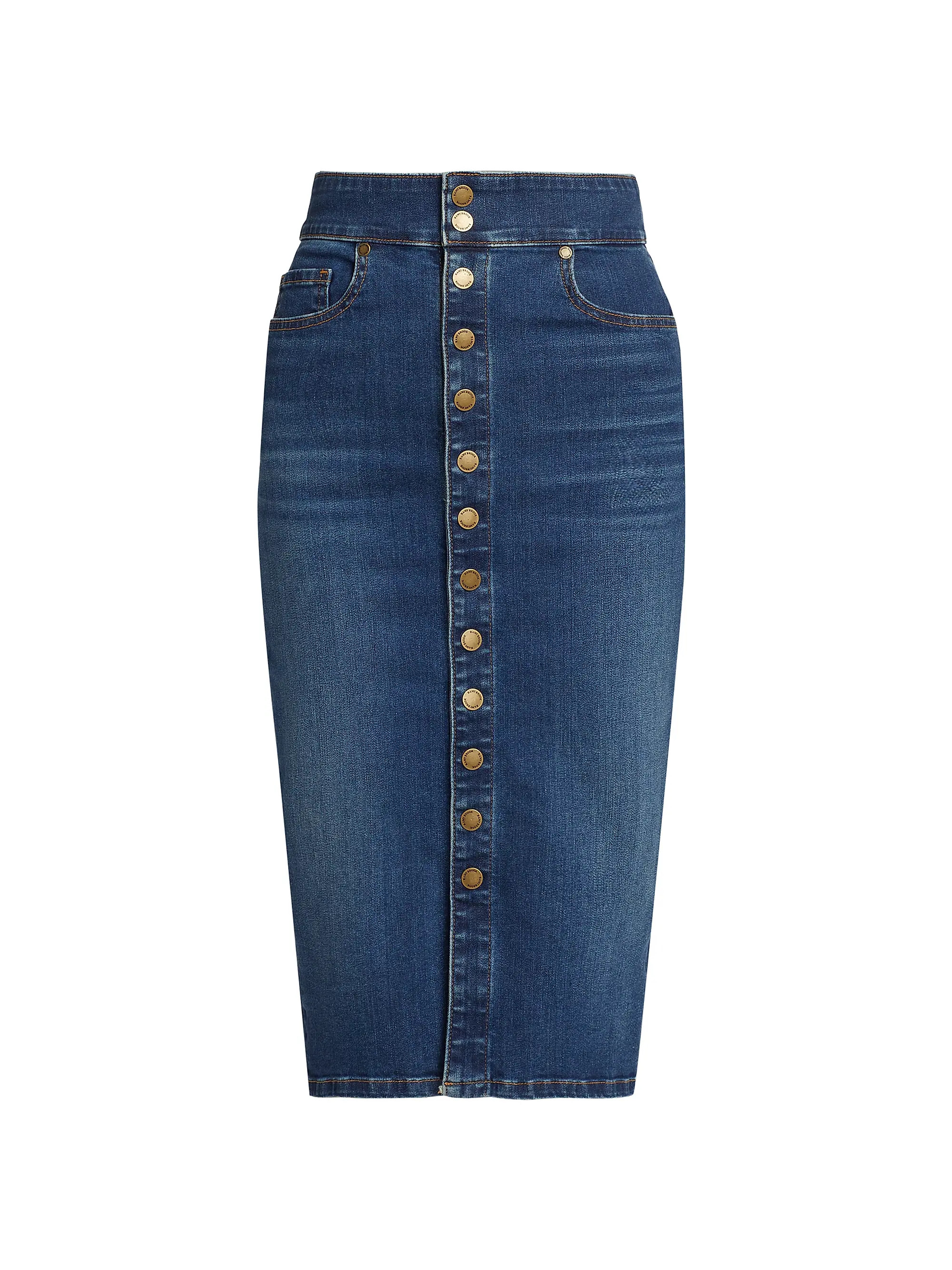 Karter Denim High-Waisted Midi-Skirt | Saks Fifth Avenue