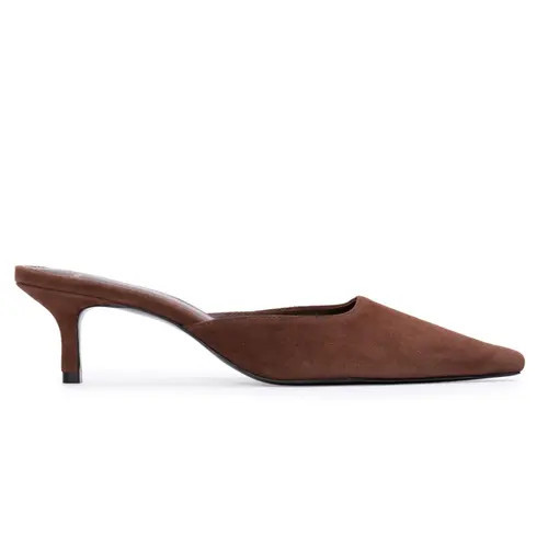 BLACK SUEDE STUDIO Riley 50 Suede Mule in Brownie Suede at Nordstrom, Size 38.5 | Nordstrom