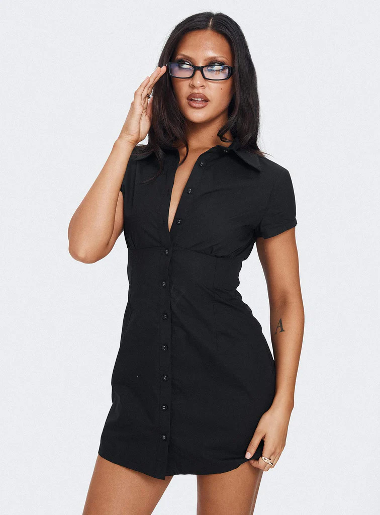 Motley Mini Dress Black | Princess Polly US