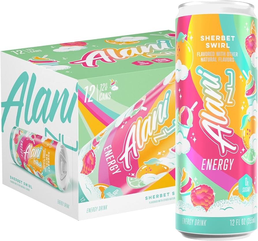 Alani Nu SHERBET SWIRL Sugar Free, Low Calorie Energy Drinks, 200mg Caffeine, Biotin B Vitamins, ... | Amazon (US)