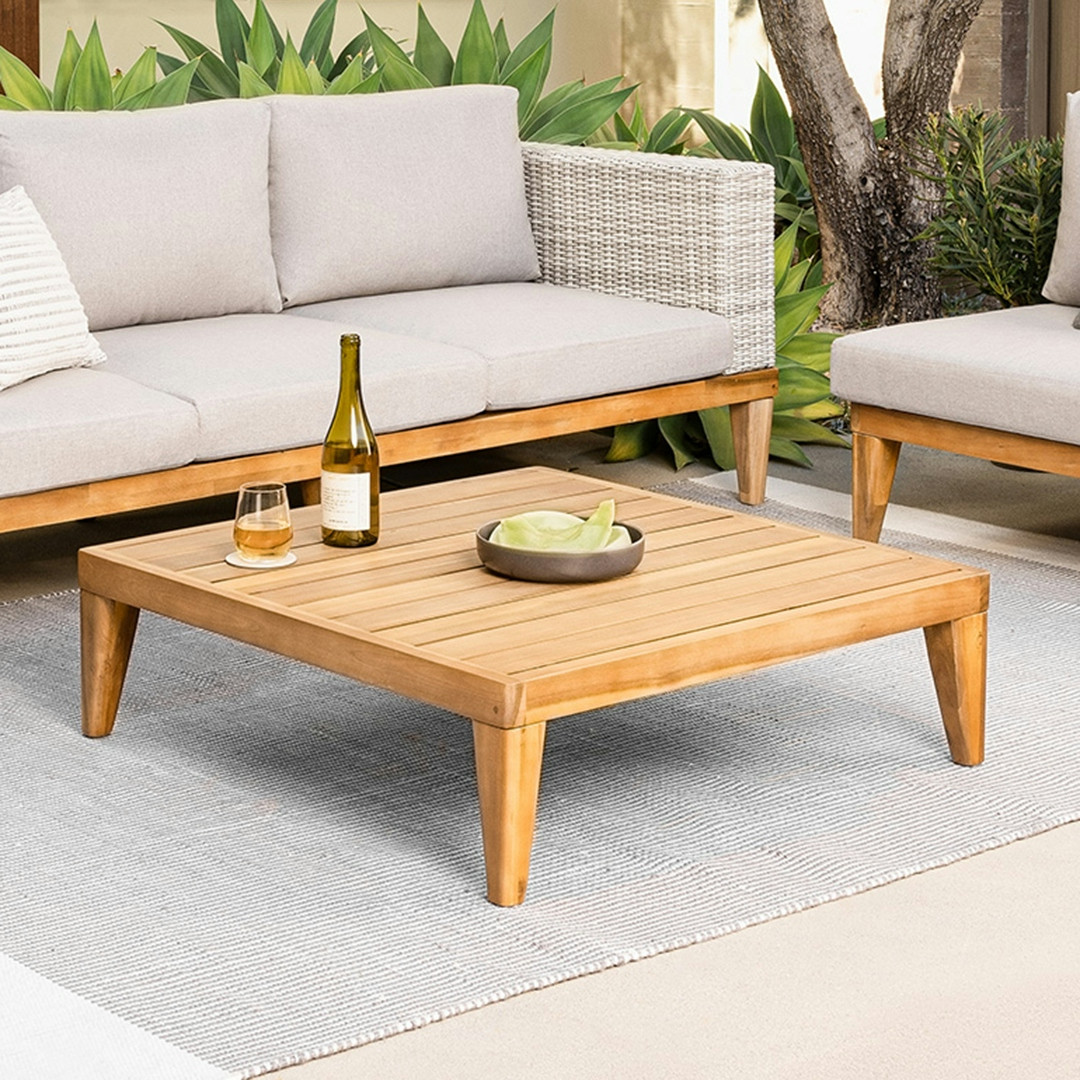 Urba 35.5" Outdoor Coffee Table - Acacia | Article