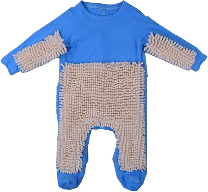 ExlinAlesha Baby Boys Girls Footies Cleaning Mop Romper | Amazon (US)