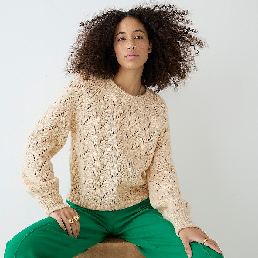 Pointelle crewneck sweater | J.Crew US