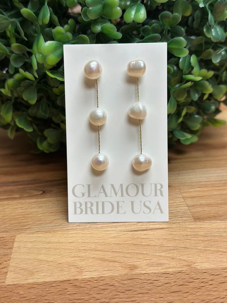 Pearl Earrings Drop Bridal Earrings Pearl Wedding Earrings - Etsy | Etsy (US)