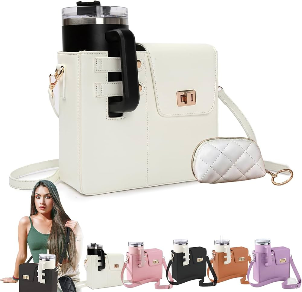 Stanley Purse Cup Holder, Tumbler Purse, Water Bottle Purse for Women, Purse with Water Bottle Po... | Amazon (US)