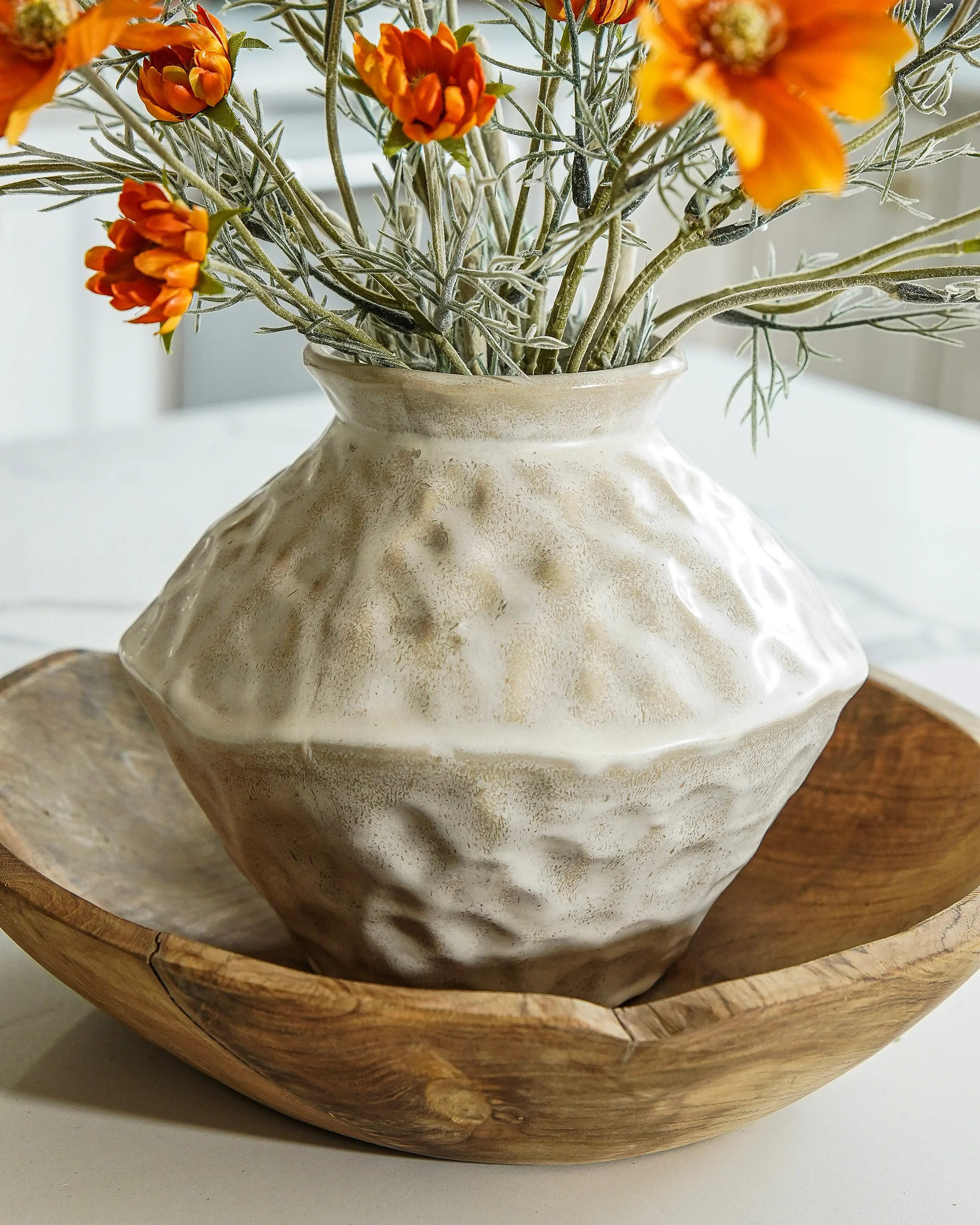 Verona Ceramic Dimple Vase | MJHome