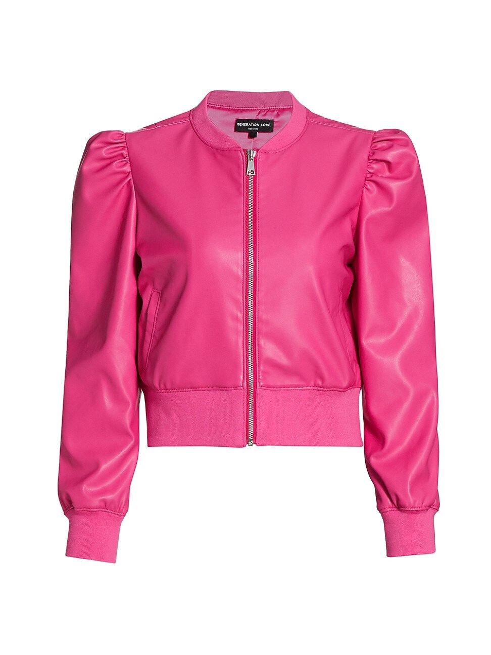Generation Love Women's Tinsley Faux-Leather Bomber Jacket - Hot Pink - Size Medium | Saks Fifth Avenue
