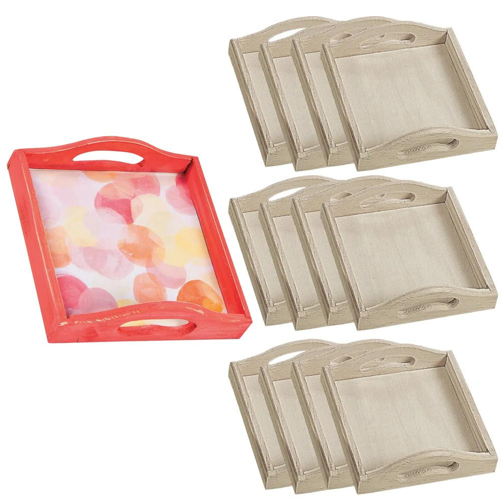 12 Pc 6"x6" DIY Wood Trays | Oriental Trading Company