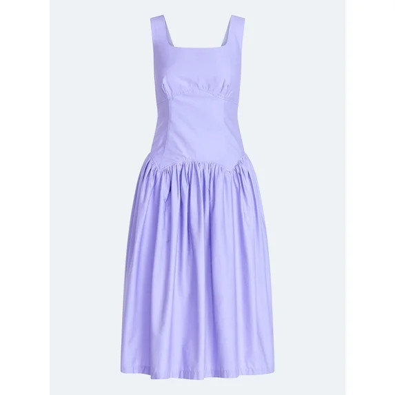 Scoop Women’s Cotton Maxi Dress with Bow Back, Sizes XS-4X | Walmart (US)