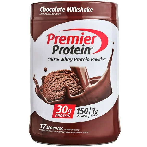 Premier Protein 100% Whey Protein Powder, Chocolate Milkshake, 30g Protein, 24.5 Oz, 1.5 Lb | Walmart (US)