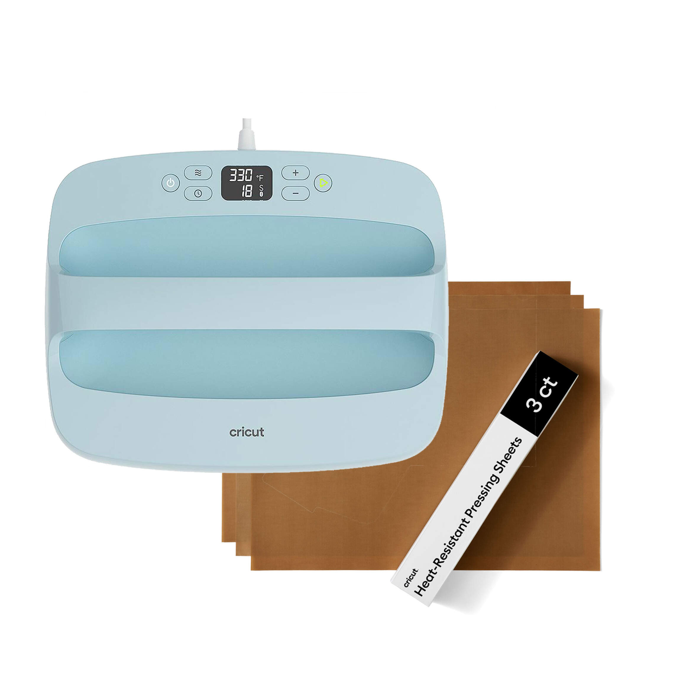 Cricut EasyPress® 3 - 12 in x 10 in + Heat-Resistant Pressing Sheets - 12 in x 16 in (3 ct) | Cricut