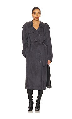 Helmut Lang Fluid Trenchcoat in Indigo from Revolve.com | Revolve Clothing (Global)