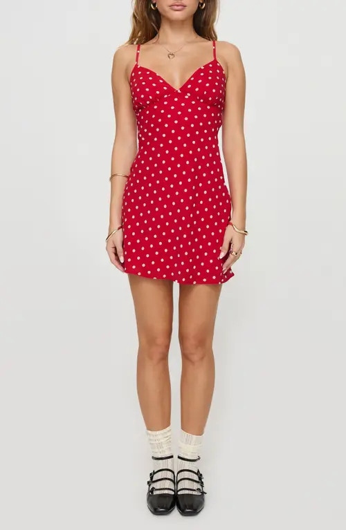 Princess Polly Chara Polka Dot Minidress in Red at Nordstrom, Size 2 | Nordstrom