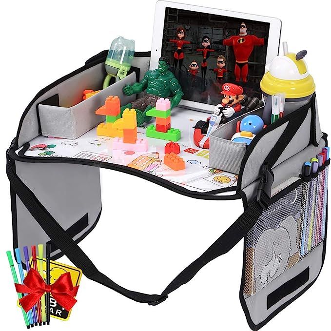 Innokids Kids Travel Lap Tray Children Car Seat Activity Snack and Play Tray Desk with Erasable S... | Amazon (US)