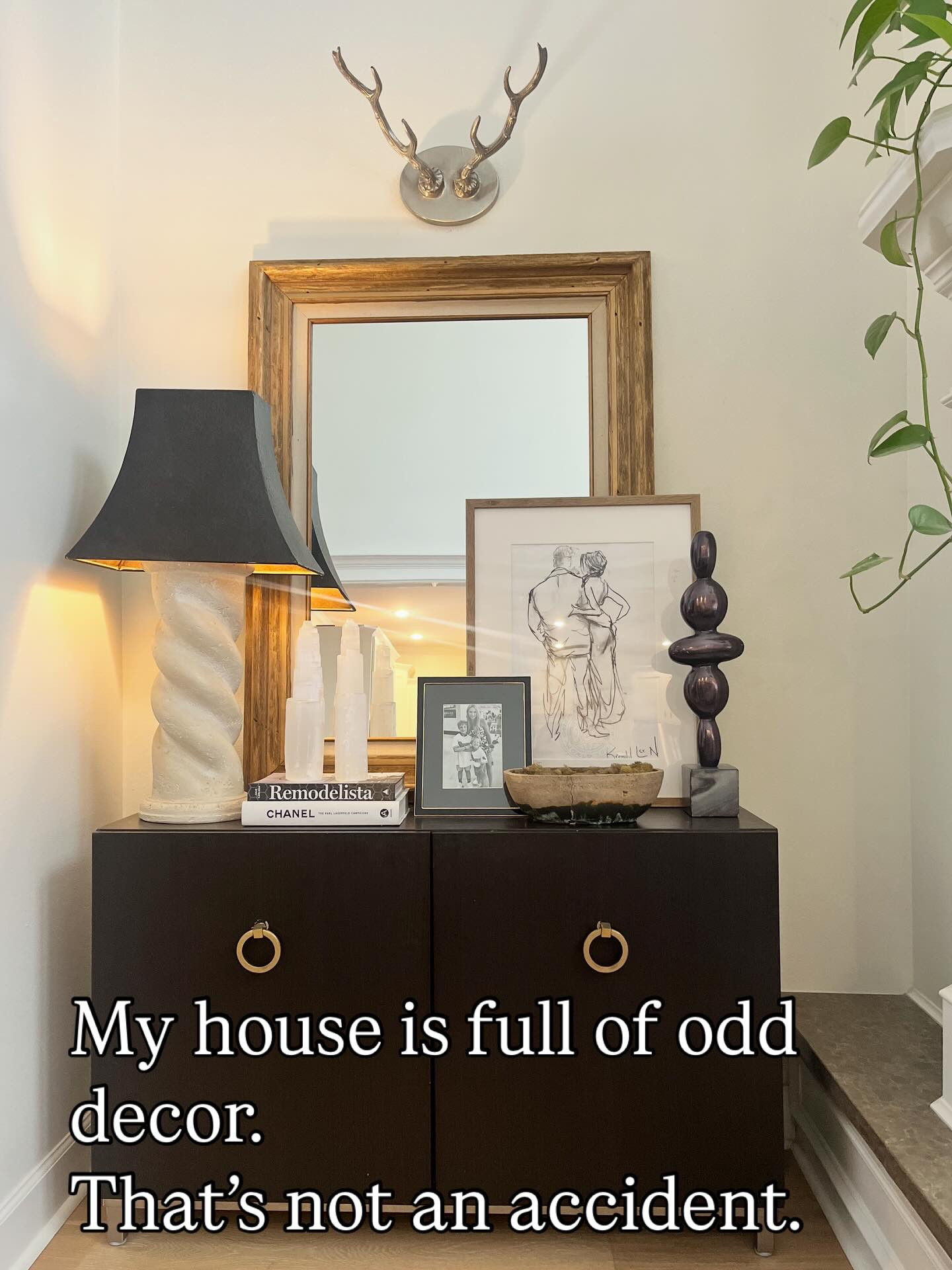 I used to second-guess the odd pieces in my house.
The weird lamp. The unexpected art. The things that don’t “match.”

Then I realized something:
the rooms people remember aren’t the ones that play it safe.

They’re the ones that feel collected, lived-in, and personal.

If your decor tells a story, starts a conversation, or makes you smile every time you walk by — keep it. That’s not clutter. That’s style. 

#uniquedecor
#CollectedHome
#InteriorDesignInspo
#RealHomeDesign
#vintagedecor
#HomeStylingIdeas

#LTKHome