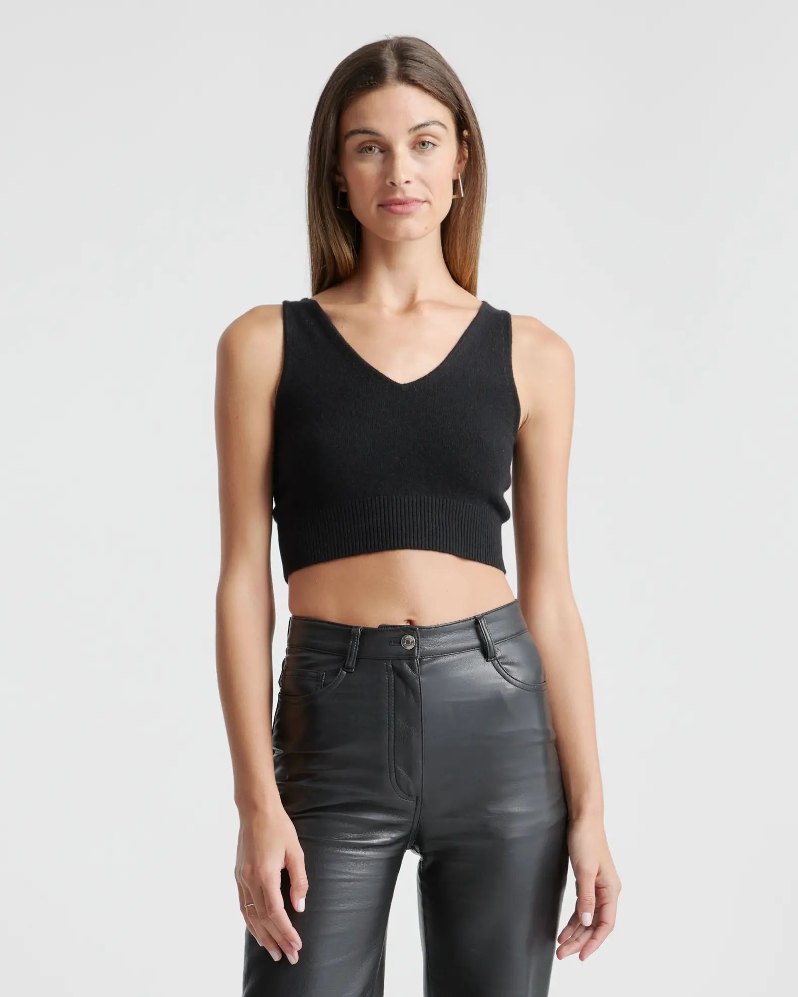 Mongolian Cashmere Cropped Tank | Quince
