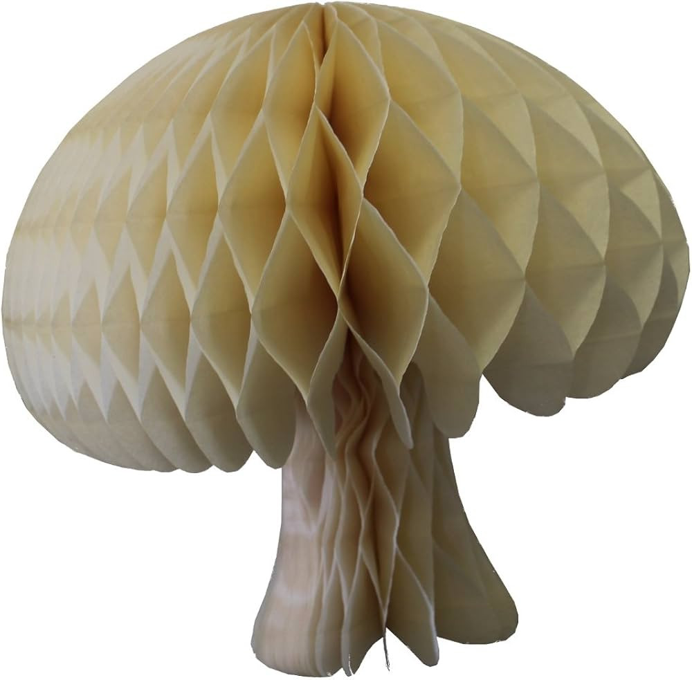2-pack Large 16 Inch Honeycomb Tissue Paper Mushroom Party Decoration, Classic Ivory | Amazon (US)