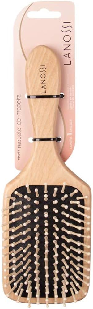 Escova Cabo Raquete de Madeira, Lanossi Beauty & Care. | Amazon (BR)