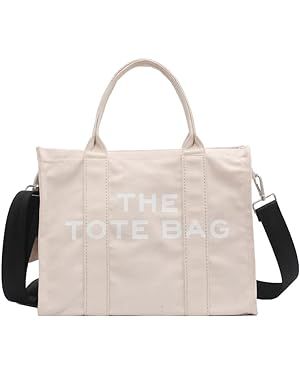 Canvas Tote Bag for Women - Trendy Crossbody Shoulder Hobo Tote Handbags for Travel,Work,Shopping | Amazon (US)