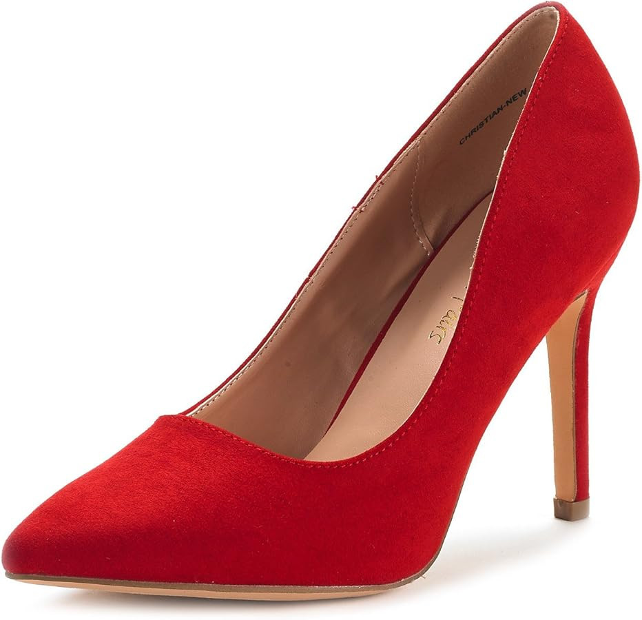 DREAM PAIRS Women's Closed Toe High Heels Dress Pointed Toe Wedding Pump Shoes | Amazon (US)