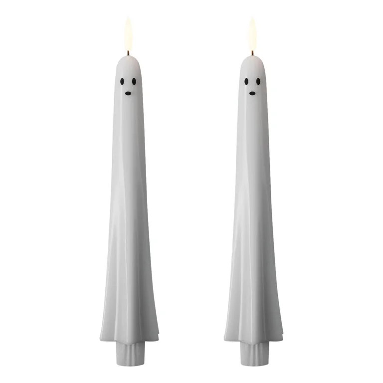 Cififendec 2Pcs Halloween Ghost LED Taper Candles, 10.63", Remote Control Flickering Flameless Gh... | Walmart (US)
