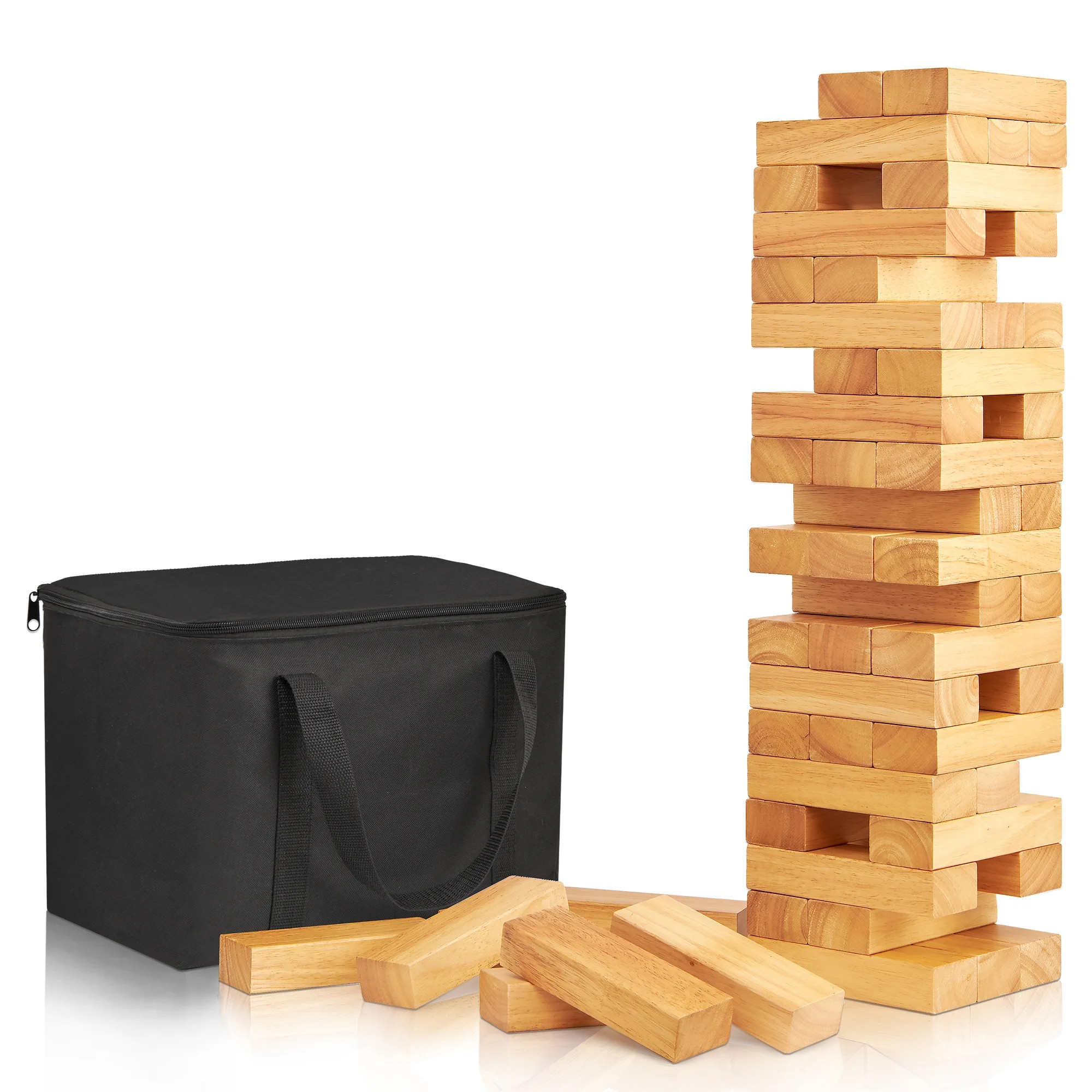 Wood Stacking Game 54 Piece Giant Board Game 1.5 Ft Honey | Walmart (US)